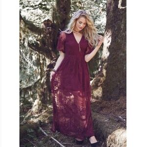 Altar'd State Burgundy Maxi Dress